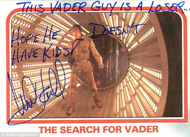 Mark Hamill Star Wars Trading Card Joke 003 Vader Loser Kids