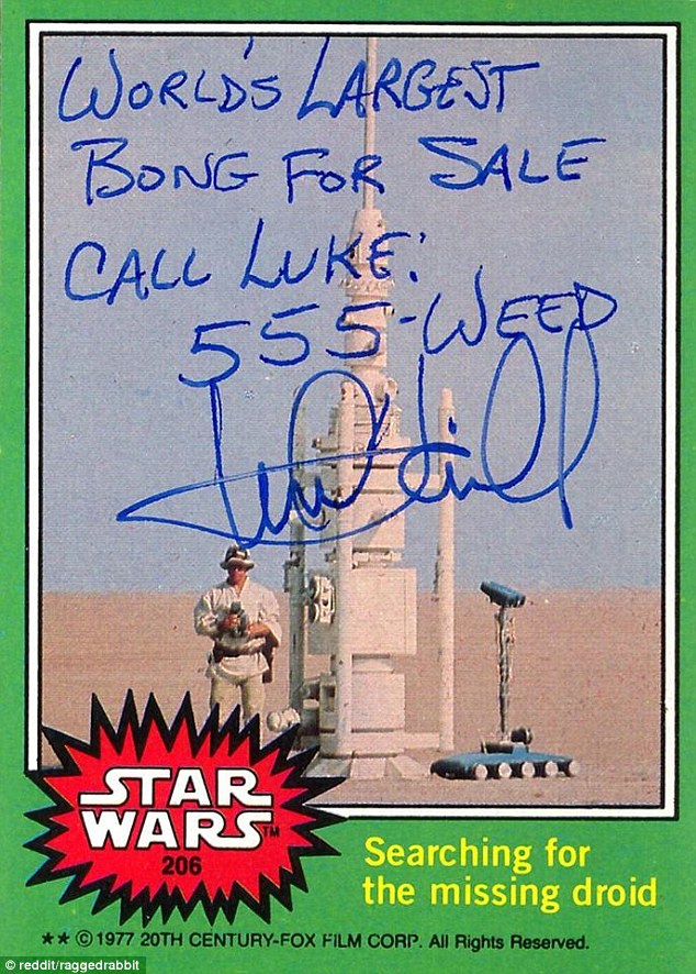Mark Hamill Star Wars Trading Card Joke 004 Worlds Largest Bong