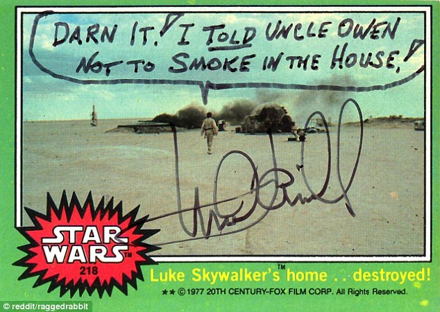 Mark Hamill Star Wars Trading Card Joke 005 Darn It Smoke In House