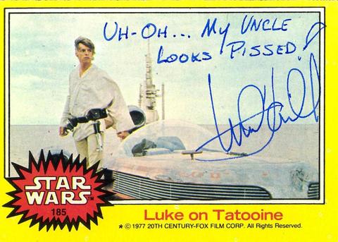 Mark Hamill Star Wars Trading Card Joke 008 Uncle Looks Pissed