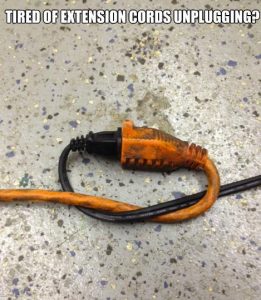 keep extension chord plugged in life hack