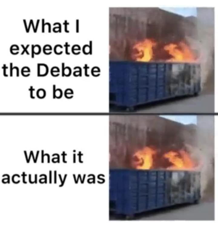 presidential-debate-2020-meme-dumpster-fire - Comics And Memes