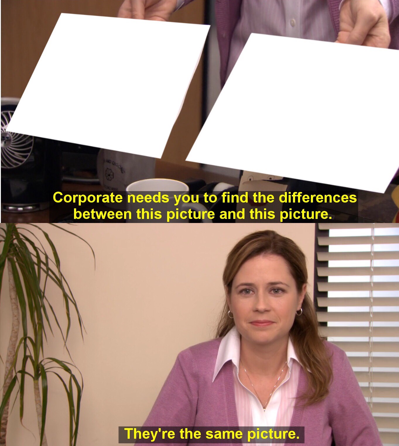 the-office-blank-meme-template-pam-two-pictures-corporate ...